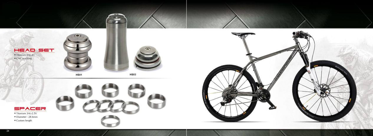Titanium fittings in bicycle